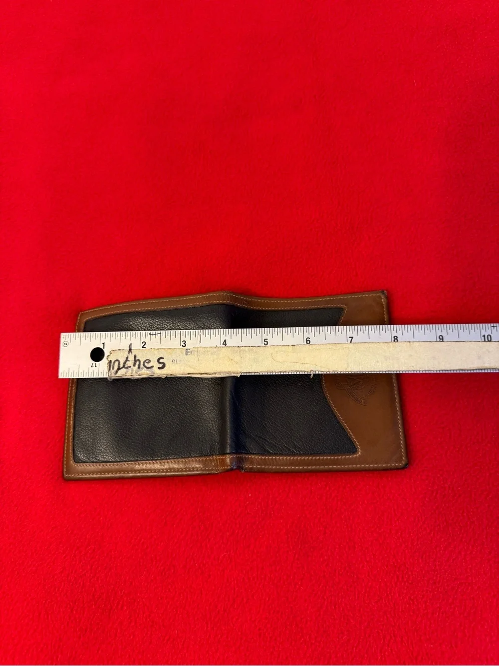 GHURKA Marley Hodgson Original Collection Bifold Wallet Navy /Brown Leather VTG